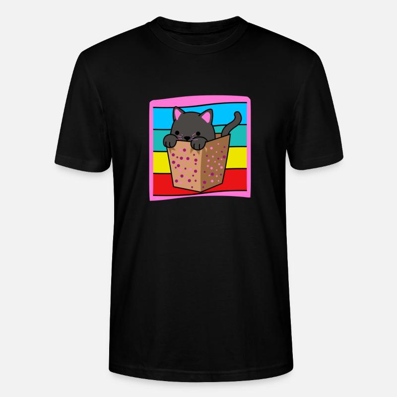 Cat in a box - Stanley/Stella CRAFTER Unisex Organic T-Shirt - black