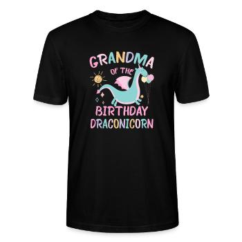 Grand-mère de la fête de famille Dracon - T-shirt bio CRAFTER Stanley Stella Unisexe - noir - Devant - Alina (178cm) & Michal (187cm)