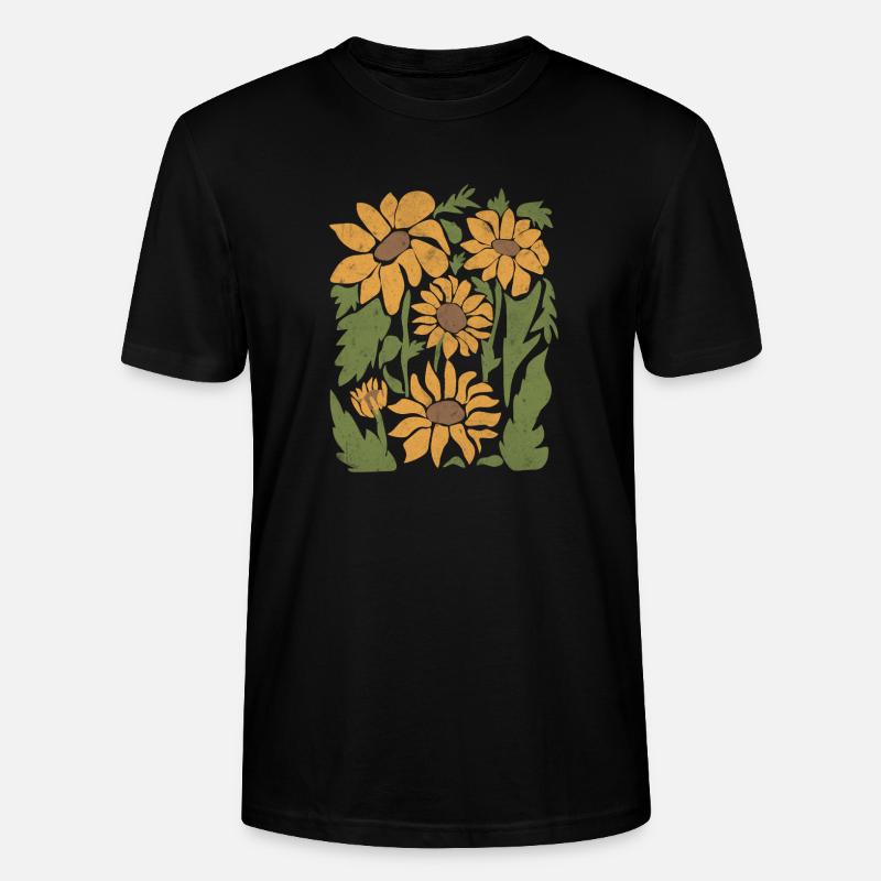 Boho Sonnenblume Wildblumen - Stanley/Stella Unisex Bio-T-Shirt CRAFTER - Schwarz