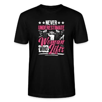 Femme forte Poids Haltérophilie Fitness Puissance - T-shirt bio CRAFTER Stanley Stella Unisexe - noir - Devant - Alina (178cm) & Michal (187cm)
