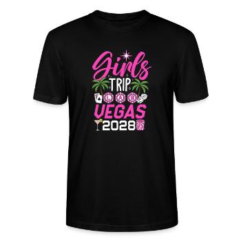 Voyage entre filles Las Vegas 2028 - T-shirt bio CRAFTER Stanley Stella Unisexe - noir - Devant - Alina (178cm) & Michal (187cm)