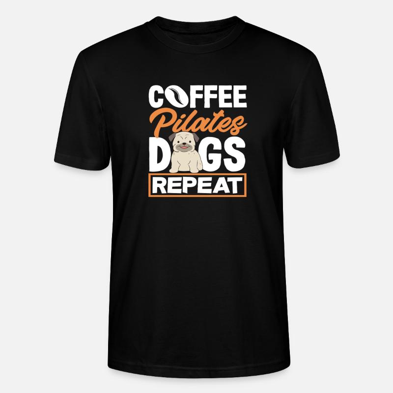 Pilates Café Chiens Répéter - T-shirt bio CRAFTER Stanley Stella Unisexe - noir