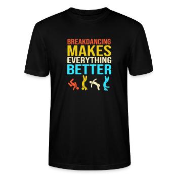 Breakdancing - Stanley/Stella CRAFTER Unisex Organic T-Shirt - black - Front - Alina (178cm) & Michal (187cm)