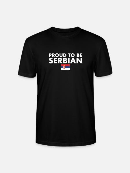 Proud To Be Serbian Serbia Serbian Flag Serbia - Stanley/Stella CRAFTER Unisex Organic T-Shirt - black