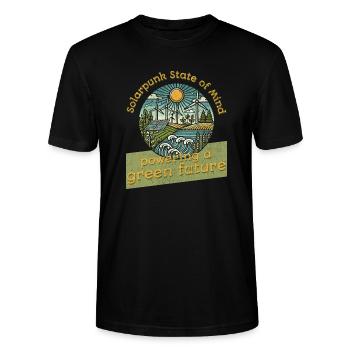 Solarpunk State of Mind – Sustainable Energy Futur - Stanley/Stella Unisex Bio-T-Shirt CRAFTER - Schwarz - Vorne - Alina (178cm) & Michal (187cm)