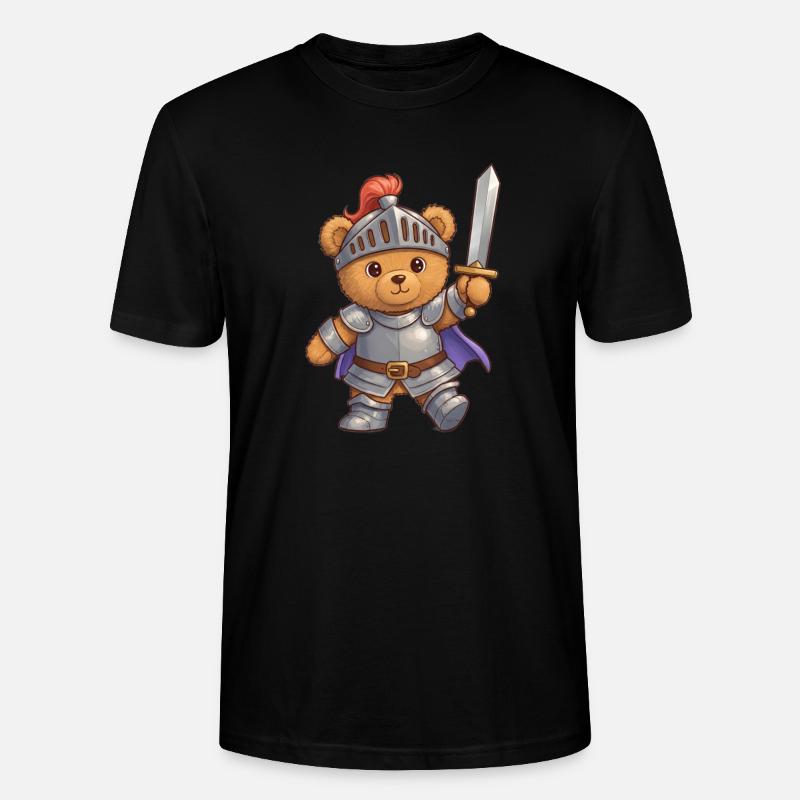 Teddybär Ritter - Stanley/Stella Unisex Bio-T-Shirt CRAFTER - Schwarz