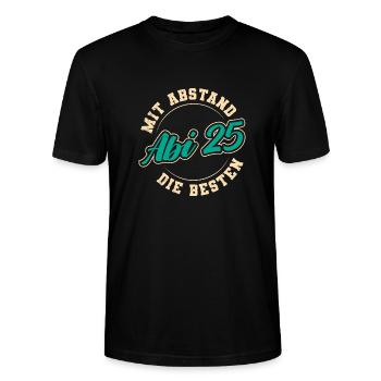 Abiturient ABI 2025 DIE BESTEN Lustiges Abi - Stanley/Stella Unisex Bio-T-Shirt CRAFTER - Schwarz - Vorne - Alina (178cm) & Michal (187cm)