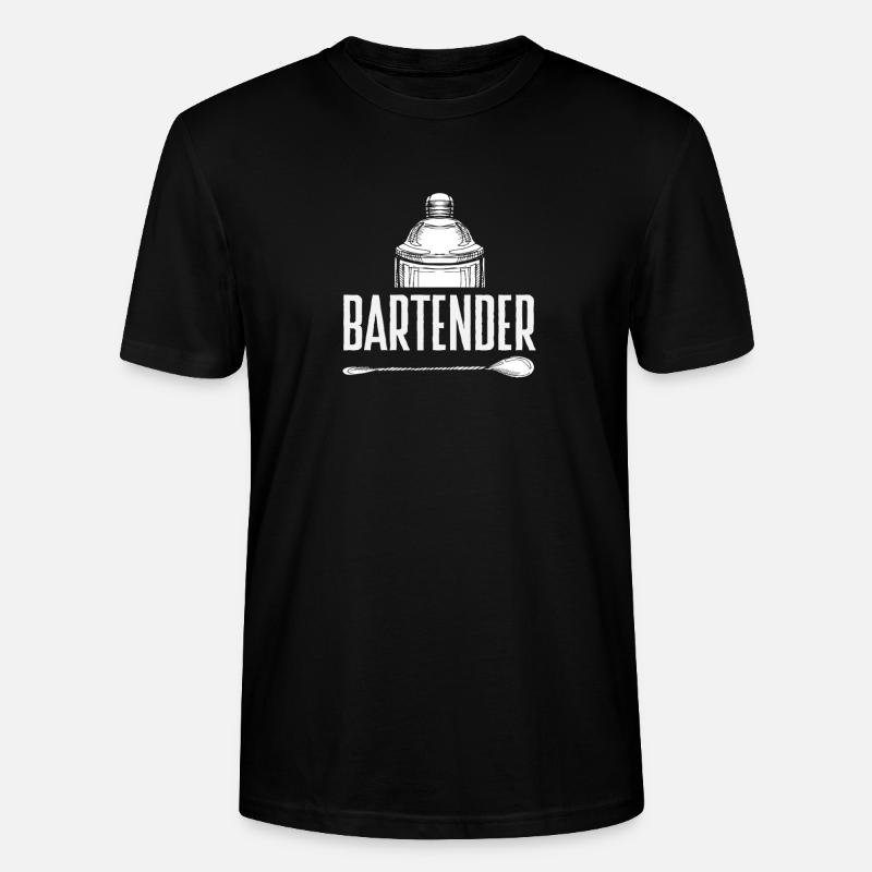 Klassischer Barkeeper Stil Mit Shaker - Stanley/Stella Unisex Bio-T-Shirt CRAFTER - Schwarz