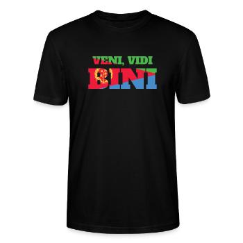 Eritrea Veni Vidi Bini Farbenfroh - Stanley/Stella Unisex Bio-T-Shirt CRAFTER - Schwarz - Vorne - Alina (178cm) & Michal (187cm)