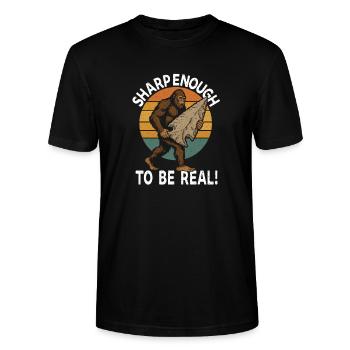 Feuerstein Pfeilspitzen Arrowhead Hunter Bigfoot - Stanley/Stella Unisex Bio-T-Shirt CRAFTER - Schwarz - Vorne - Alina (178cm) & Michal (187cm)