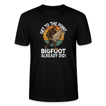 Bigfoot Feuerstein Steinbearbeitung Pfeilspitzen - Stanley/Stella Unisex Bio-T-Shirt CRAFTER - Schwarz - Vorne - Alina (178cm) & Michal (187cm)