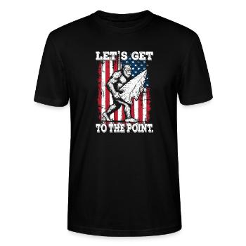 Lustiges Bigfoot Pfeilspitzen US Flagge - Stanley/Stella Unisex Bio-T-Shirt CRAFTER - Schwarz - Vorne - Alina (178cm) & Michal (187cm)