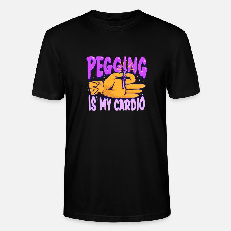Cribbage Pegging Is My Cardio - Stanley/Stella Unisex Bio-T-Shirt CRAFTER - Schwarz