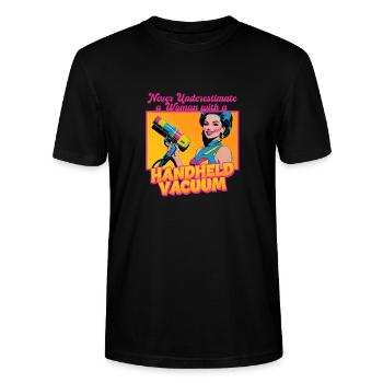 Vacuuming Household Housekeeper - Stanley/Stella CRAFTER Unisex Organic T-Shirt - black - Front - Alina (178cm) & Michal (187cm)