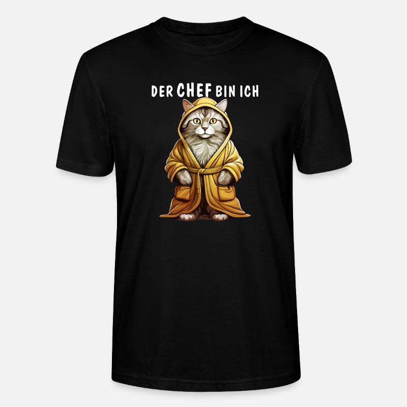 KATZE BADEMANTEL DER CHEF BIN ICH - Stanley/Stella Unisex Bio-T-Shirt CRAFTER - Schwarz