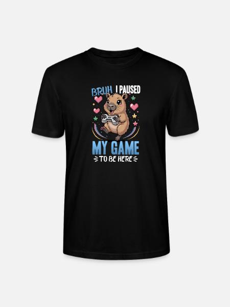 Capybara Gamer Gaming - Stanley/Stella CRAFTER Unisex Organic T-Shirt - black