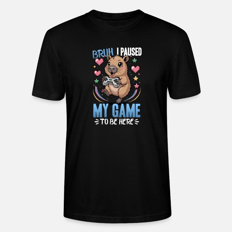 Capybara Gamer Gaming - T-shirt bio CRAFTER Stanley Stella Unisexe - noir