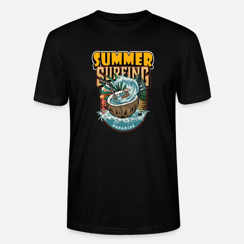 Summer Surfing Paradise - Stanley/Stella Unisex Bio-T-Shirt CRAFTER - Schwarz