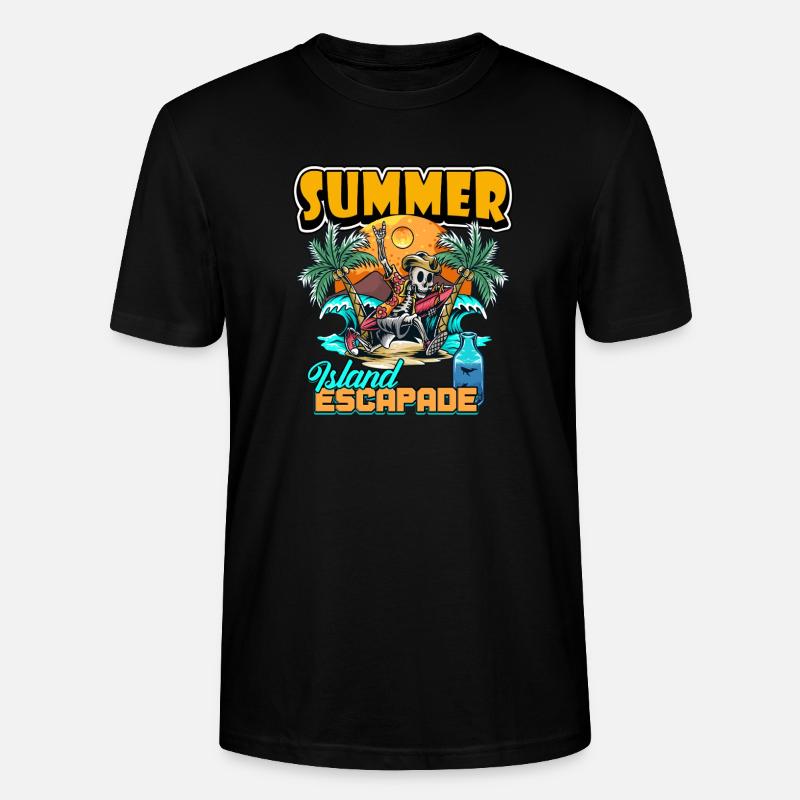 Summer Island Escapade Design - Stanley/Stella Unisex Bio-T-Shirt CRAFTER - Schwarz