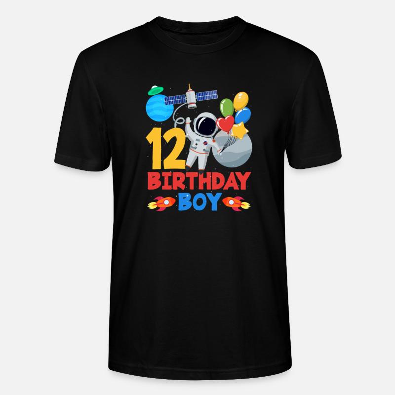 12 ballons astronaute garçon d’anniversaire - T-shirt bio CRAFTER Stanley Stella Unisexe - noir