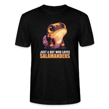 Salamandres Salamandres - T-shirt bio CRAFTER Stanley Stella Unisexe - noir - Devant - Alina (178cm) & Michal (187cm)