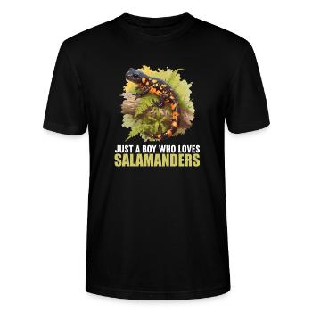 Salamandres Salamandres - T-shirt bio CRAFTER Stanley Stella Unisexe - noir - Devant - Alina (178cm) & Michal (187cm)
