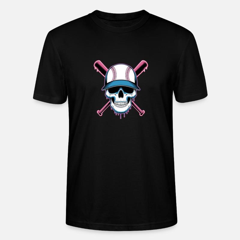 Baseball Skull Batte de Baseball - T-shirt bio CRAFTER Stanley Stella Unisexe - noir