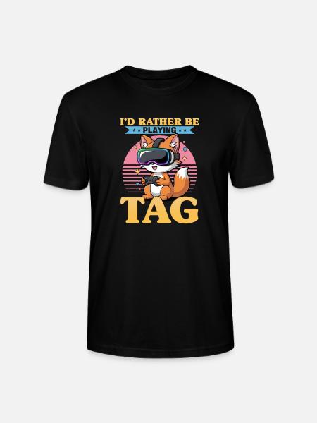 Gaming Fox VR Gamer - Stanley/Stella CRAFTER Unisex Organic T-Shirt - black