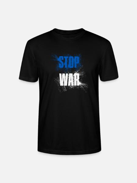 STOP OORLOG – GEEN OORLOG – VREDE – Nationale Kleuren Israël - Stanley/Stella Uniseks bio-T-shirt CRAFTER - zwart