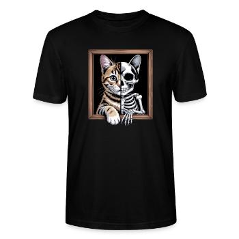 Schrödingers katt levande död - Ekologisk T-shirt CRAFTER unisex från Stanley/Stella - svart - Fram - Alina (178cm) & Michal (187cm)