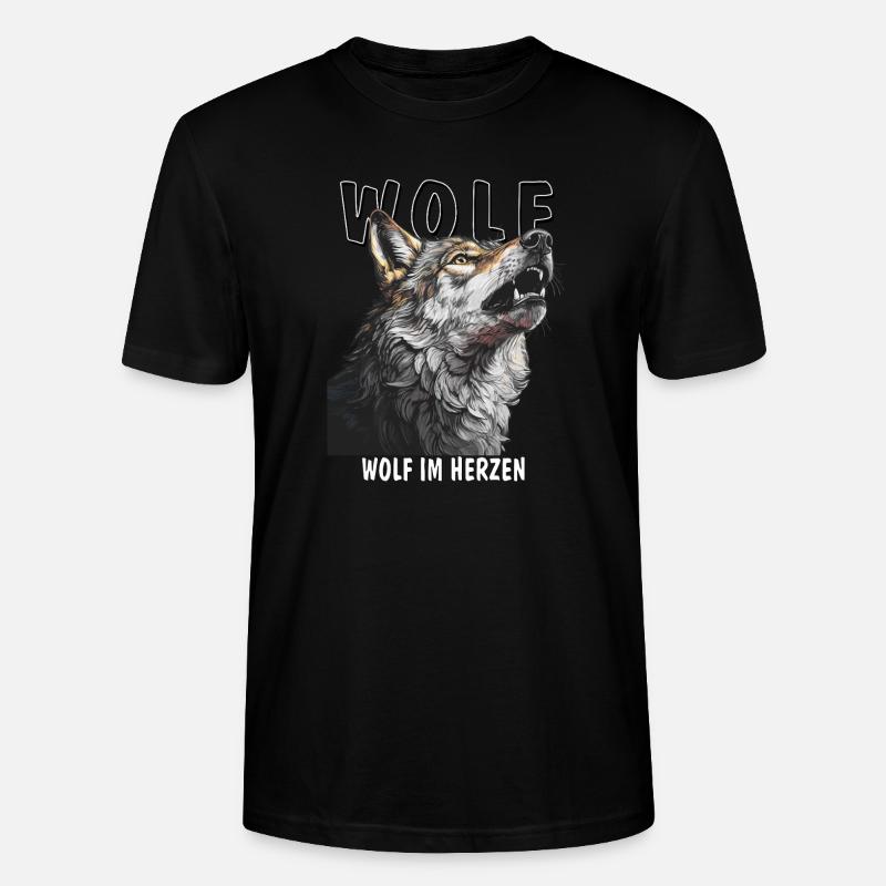 LOUP LOUP DANS L’ÂME - T-shirt bio CRAFTER Stanley Stella Unisexe - noir