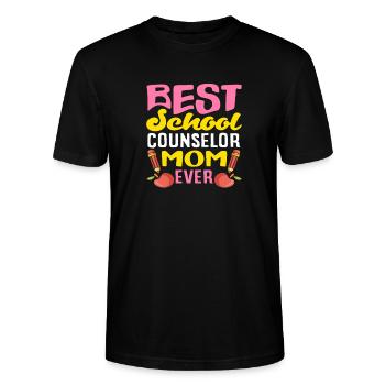Beste Schulberaterin Mama Aller Zeiten - Stanley/Stella Unisex Bio-T-Shirt CRAFTER - Schwarz - Vorne - Alina (178cm) & Michal (187cm)