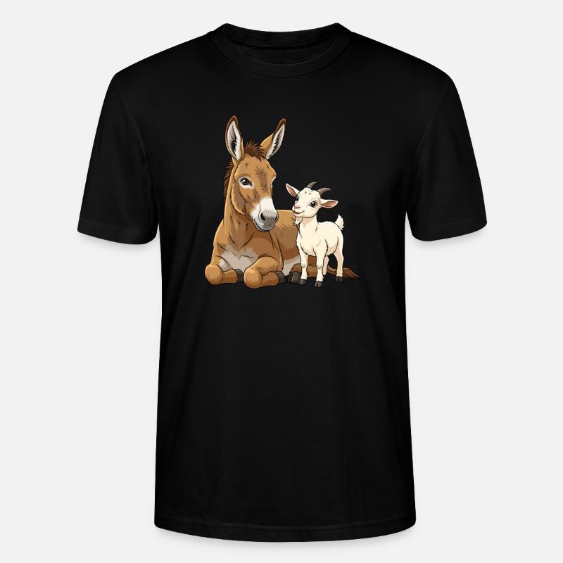 Âne et chèvre - T-shirt bio CRAFTER Stanley Stella Unisexe - noir