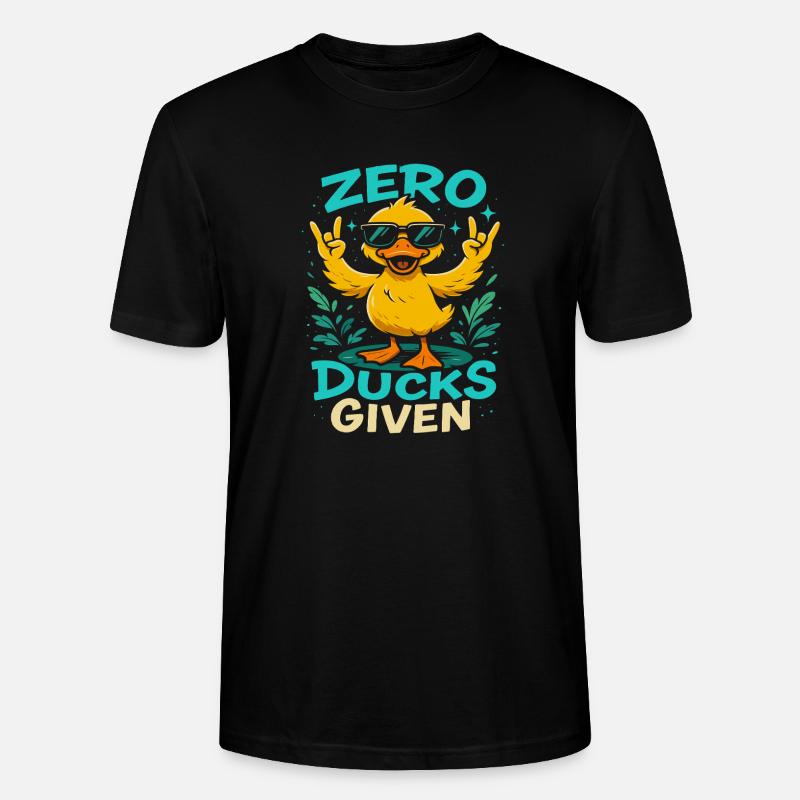 Zero Ducks Given Enten-Motiv Spaß - Stanley/Stella Unisex Bio-T-Shirt CRAFTER - Schwarz