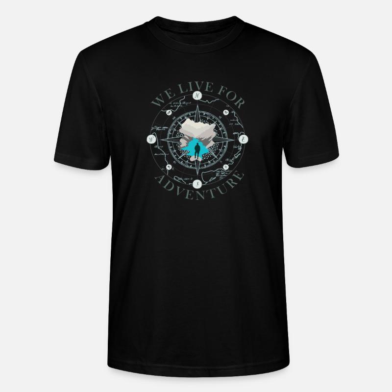 Kompass Abenteuer Silhouette Design Compass - Stanley/Stella Unisex Bio-T-Shirt CRAFTER - Schwarz