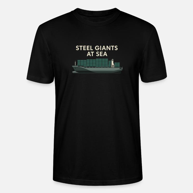 Schiff-sichtgerät Containerschiff Frachtschiff - Stanley/Stella Unisex Bio-T-Shirt CRAFTER - Schwarz