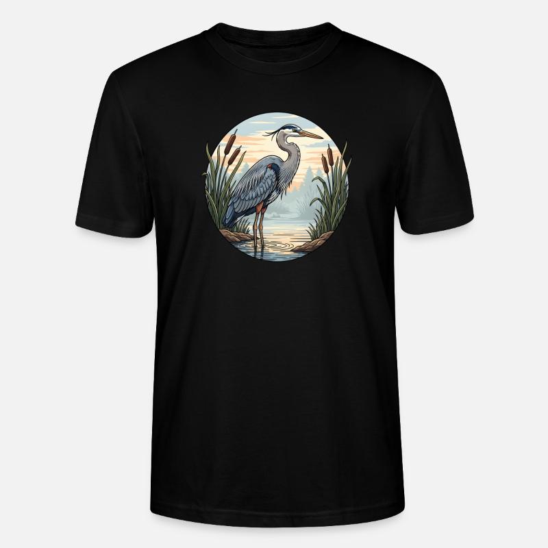 Blauer Reiher - Stanley/Stella Unisex Bio-T-Shirt CRAFTER - Schwarz