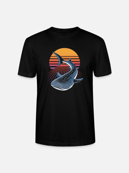 Walhai Retro Hai - Stanley/Stella Unisex Bio-T-Shirt CRAFTER - Schwarz