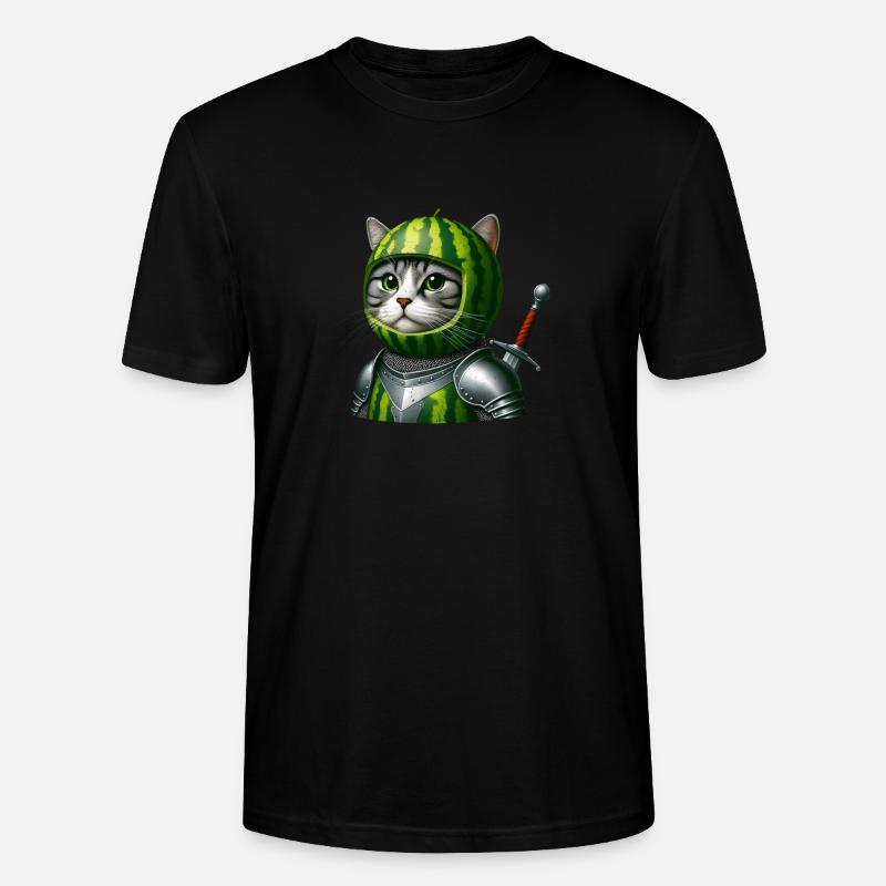 Chevalier chat pastèque - T-shirt bio CRAFTER Stanley Stella Unisexe - noir