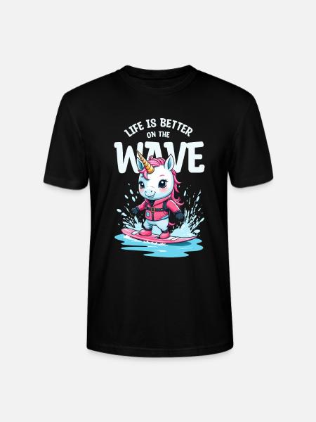 Wakeboard Licorne - T-shirt bio CRAFTER Stanley Stella Unisexe - noir