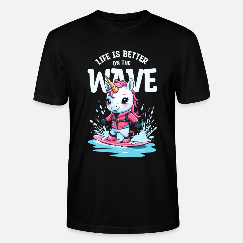 Wakeboard Licorne - T-shirt bio CRAFTER Stanley Stella Unisexe - noir
