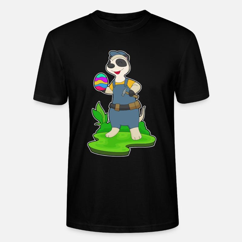 Erdmännchen Ostern Handwerker - Stanley/Stella Unisex Bio-T-Shirt CRAFTER - Schwarz