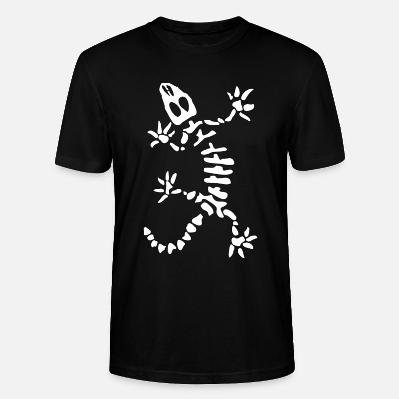 Gecko Skelett: Echse, Reptil & Knochen - Stanley/Stella Unisex Bio-T-Shirt CRAFTER - Schwarz