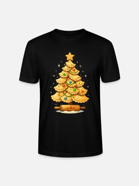 Pierogi Christmas Tree Polish Christmas - Stanley/Stella CRAFTER Unisex Organic T-Shirt - black