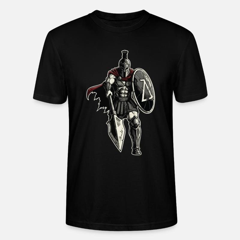 Veteran Spartan Combat Spear Shield Maskottchen - Stanley/Stella Unisex Bio-T-Shirt CRAFTER - Schwarz