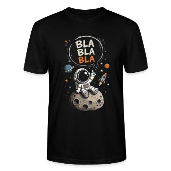 Astronaut Blabla auf dem Mond - Stanley/Stella Unisex Bio-T-Shirt CRAFTER - Schwarz - Vorne - Alina (178cm) & Michal (187cm)