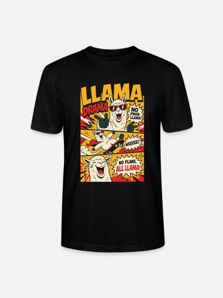 Llama Drama – No Prob-Llama Comic - Stanley/Stella Unisex Bio-T-Shirt CRAFTER - Schwarz