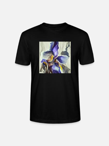 Purple iris flower in full bloom - Stanley/Stella CRAFTER Unisex Organic T-Shirt - black