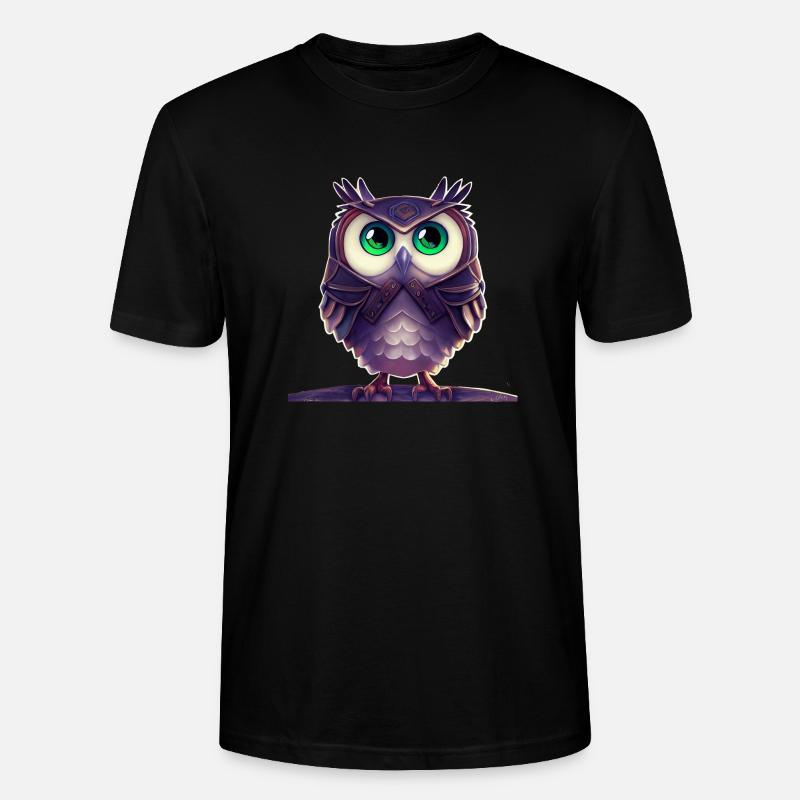 Eule mit Rüstung - Stanley/Stella Unisex Bio-T-Shirt CRAFTER - Schwarz