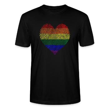Vielfältiges Herz - Stanley/Stella Unisex Bio-T-Shirt CRAFTER - Schwarz - Vorne - Alina (178cm) & Michal (187cm)